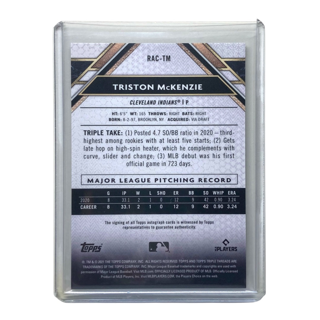TOPPS MLBカード TRIPLE THREADS TRISTON MCKENZIE INDIANS 24/50 #RAC-TM 中古 IT2