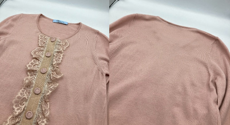 Blumarine ブルマリン レース付 フレアスリーブ カーディガン サイズ IT38 レディース 中古 D4