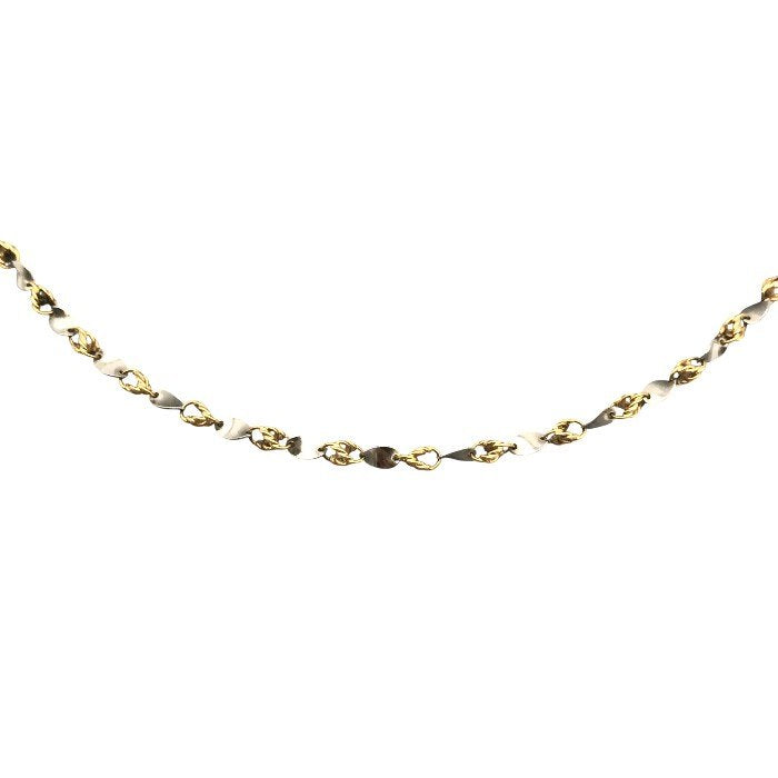 K18/Pt850 ネックレス レディース ペタルミックスチェーン ゴールド/プラチナ 40cm 中古 T1