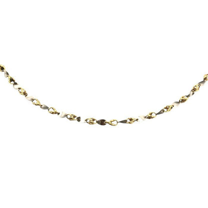 K18/Pt850 ネックレス レディース ペタルミックスチェーン ゴールド/プラチナ 40cm 中古 T1