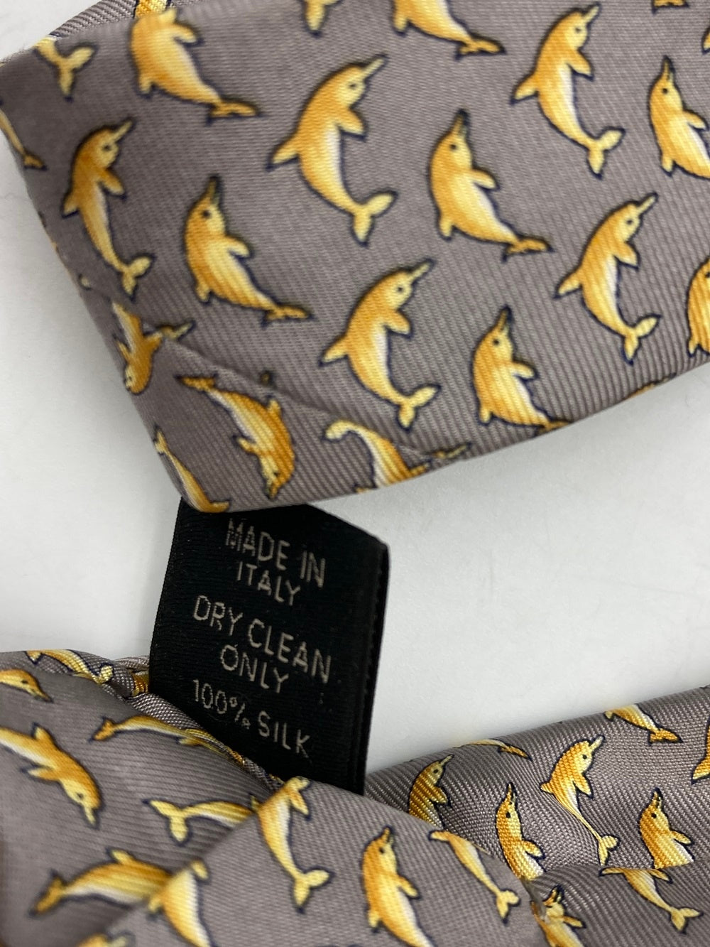 dunhill ダンヒル イルカ柄 ネクタイ シルク 中古 D4