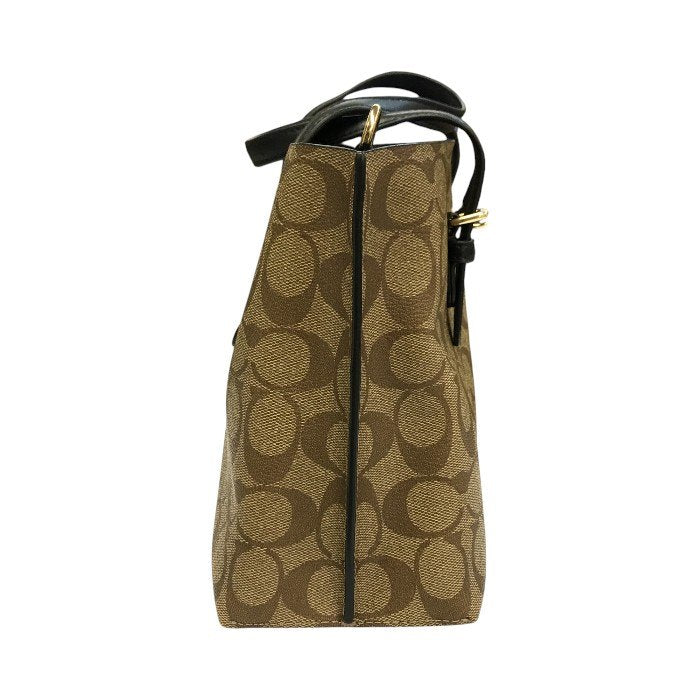 COACH コーチ ハンドバッグ レディース PVCシグネチャー 2way トート ショルダー 斜め掛け ブラウン C4250 中古 T1