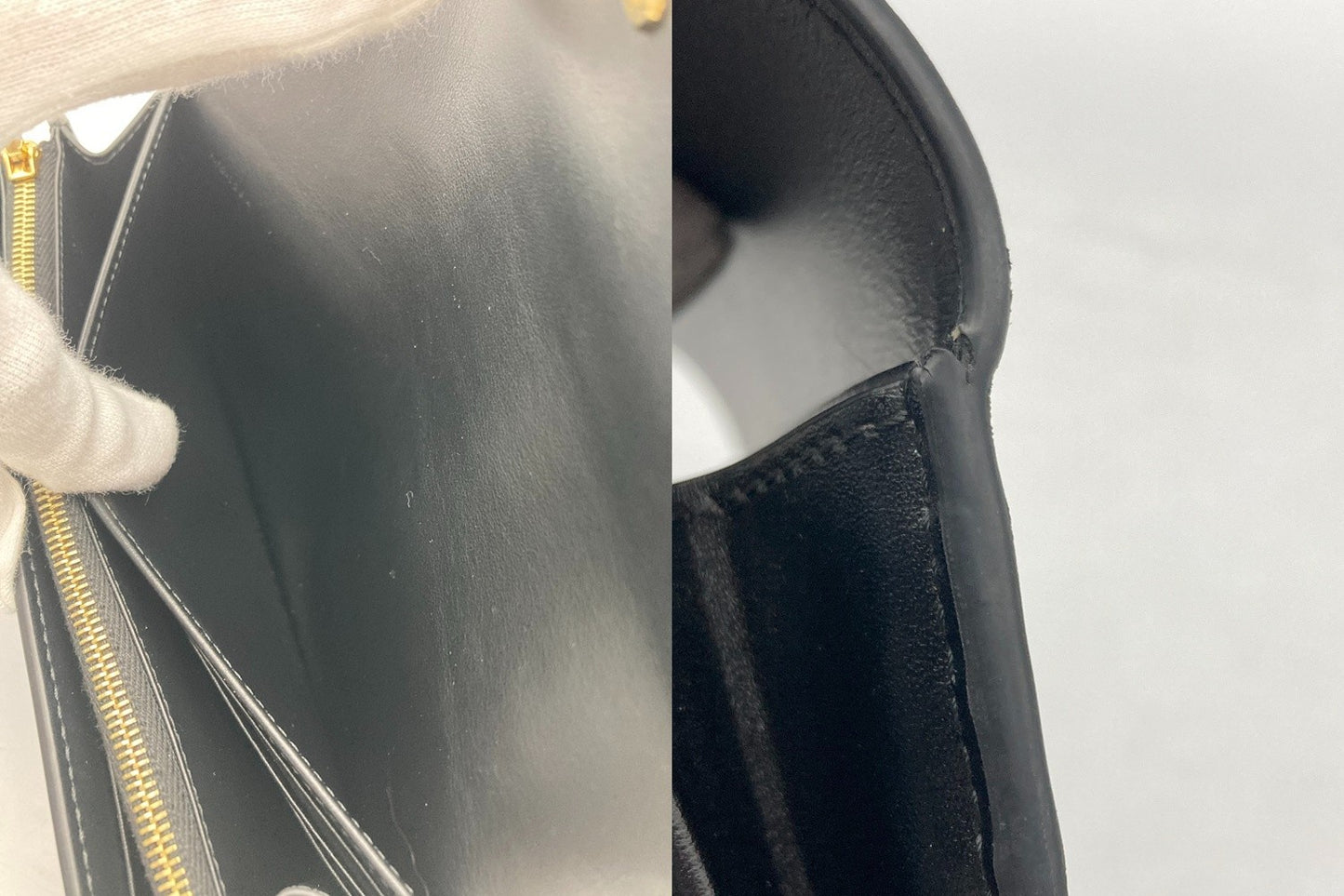 CELINE セリーヌ ラージウォレット トリオンフ / シャイニーカーフスキン 長財布 中古 D4