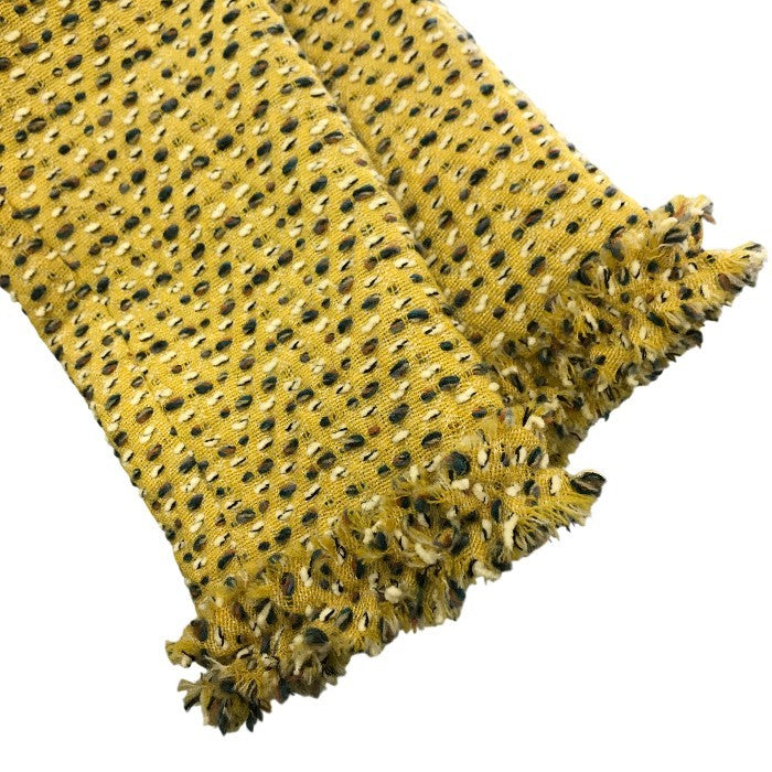 Rene ルネ TISSUE ロングコート レディース 冬 ツイード ノーカラー ダブルジッパー イエロー系 34サイズ 6943240 中古 T1