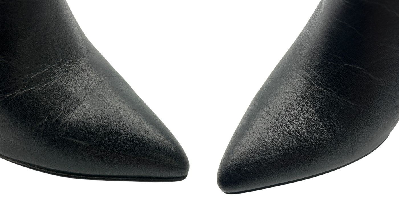 DAIANA ダイアナ サイドゴア ショートブーツ 22.5cm レディース レザー ブラック ヒール 中古 W４