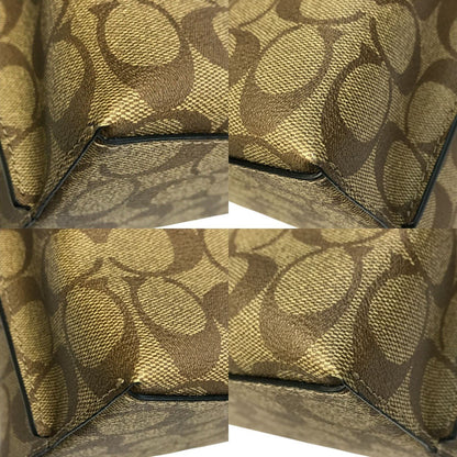 COACH コーチ ハンドバッグ レディース PVCシグネチャー 2way トート ショルダー 斜め掛け ブラウン C4250 中古 T1