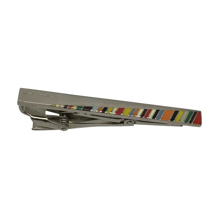 Paul Smith ポールスミス ネクタイピン メンズ マルチカラー ストライプ シルバー クリップ ビジネス 中古 T1