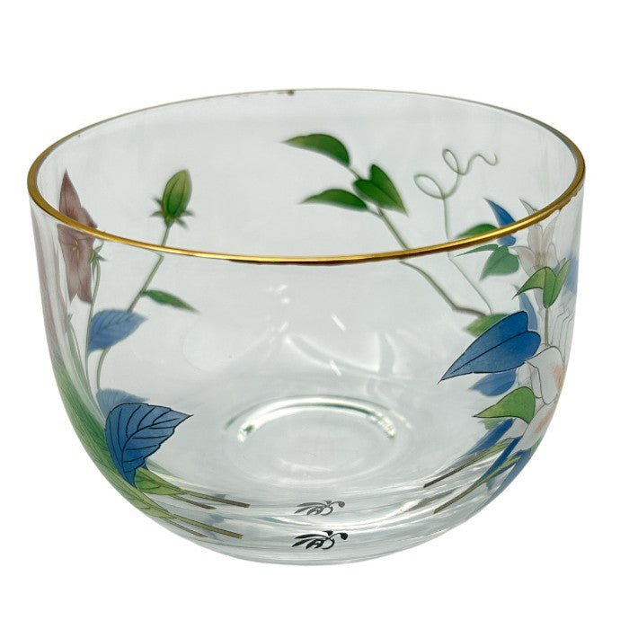 香蘭社 茶席の花 冷茶グラス 5客 セット 和食器 花柄 おしゃれ コップ グラス 中古 W４