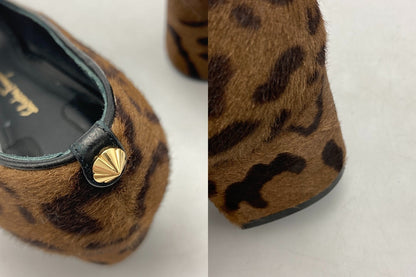Salvatore Ferragamo サルヴァトーレフェラガモ ハラコ レオパード パンプス サイズ4 レディース 中古 D4