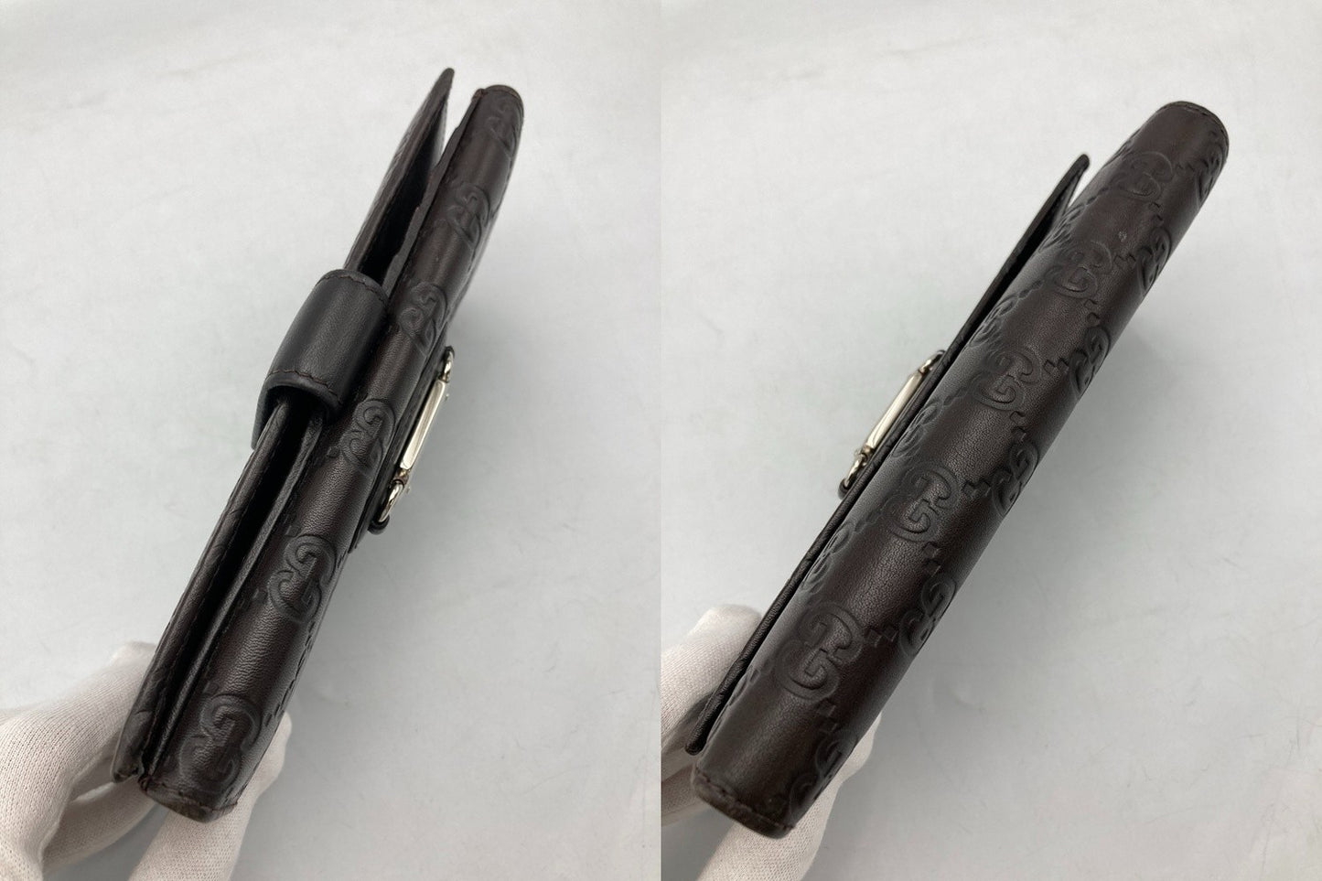 GUCCI グッチ シマレザー Wホック 長財布 231841 中古 D4