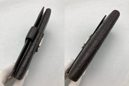 GUCCI グッチ シマレザー Wホック 長財布 231841 中古 D4