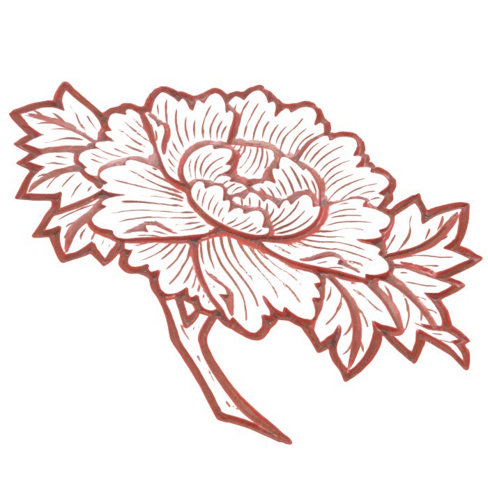 【未使用品】 村上木彫堆朱 鉄鉢型 菓子鉢 牡丹唐草 約24cm (8寸) 通産大臣指定伝統的工芸品 中古 H4