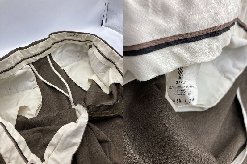 SLATES スレイツ スリータック タックパンツ スラックス サイズW34 L34 中古 D4