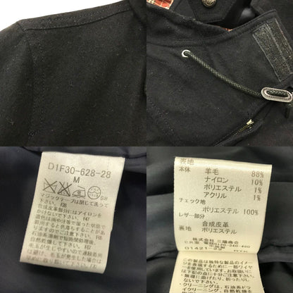 BURBERRY バーバリー ブラックレーベル ウールコート メンズ 冬 BLACK LABEL フード取り外し可 ブラック Mサイズ D1F30-628-28 中古 T1