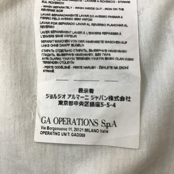 EMPORIO ARMANI エンポリオアルマーニ Tシャツ メンズ 長袖 カットソー クマ メガネ ホワイト XSサイズ 6K1TP3 1JUVZ 中古 KW1