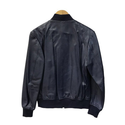PauI Smith ポールスミス ジャケット メンズ レザー 山羊 ジップアップ ブルゾン ネイビー Sサイズ PP-MN-41502 中古 T1