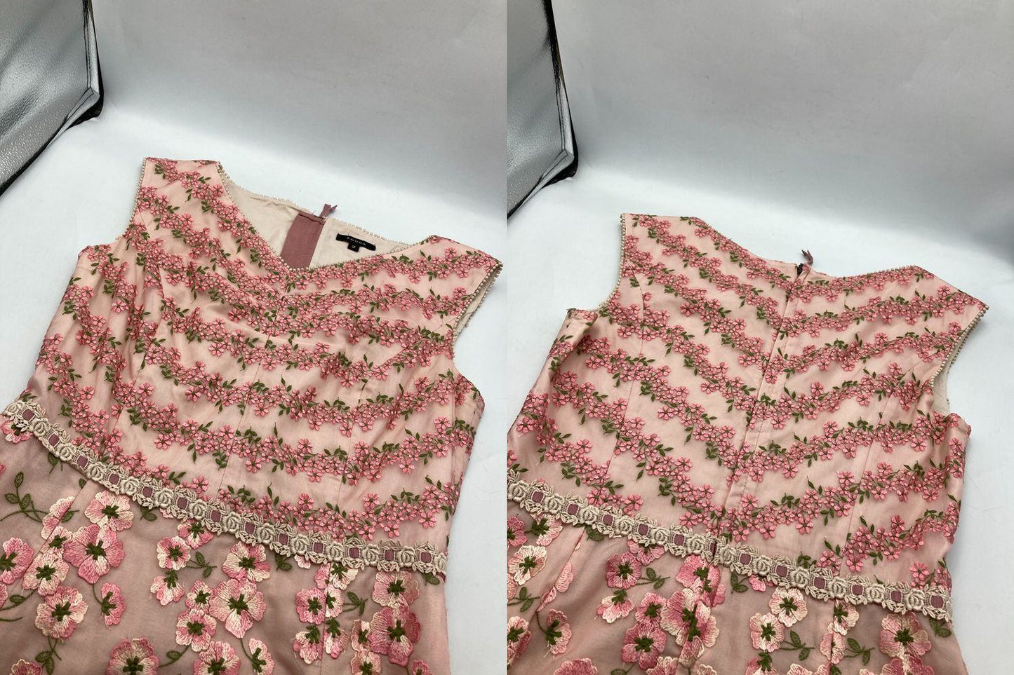 TOCCA LATIFOLIA トッカ ラティフォリア 刺繍 ドレス ワンピース サイズ2 ピンク 中古 D4
