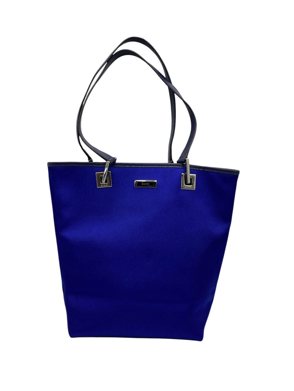 GUCCI グッチ サテン トートバッグ 002・1099 ブルー 中古 D4