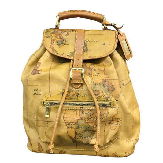 PRIMA CLASSE プリマクラッセ リュック ユニセックス オールシーズン 世界地図 ブラウン 中古 N1