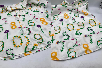 SOU・SOU ソウソウ 高島縮 半袖シャツ 花そすう サイズSS 中古 D4