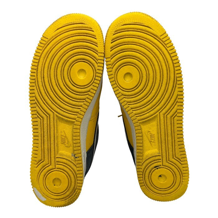 NIKE ナイキ エアフォース スニーカー AO24399-700 28cm 靴 シューズ メンズ イエロー ネイビー 中古 W４