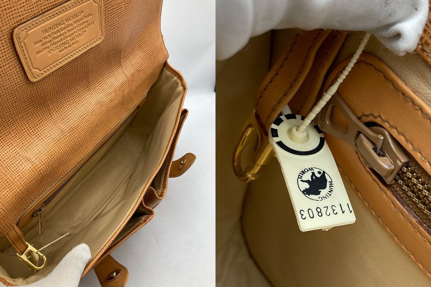 HUNTING WORLD ハンティングワールド レザー ショルダーバッグ 中古 D4