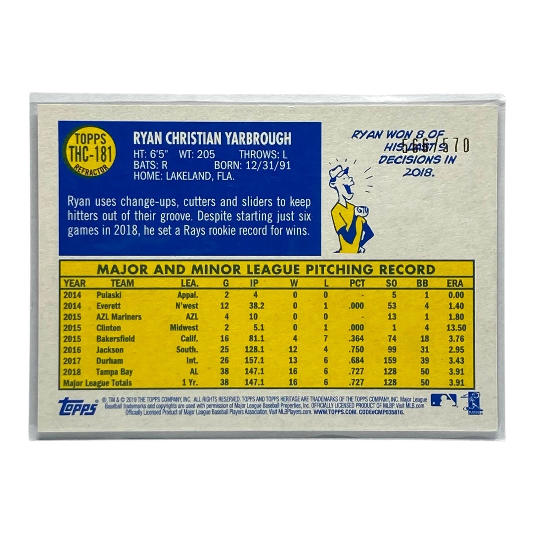 TOPPS MLBカード HERITAGE RYAN CHRISTIAN YARBROUGH RAYS 566/570 #THC-181 中古 IT2
