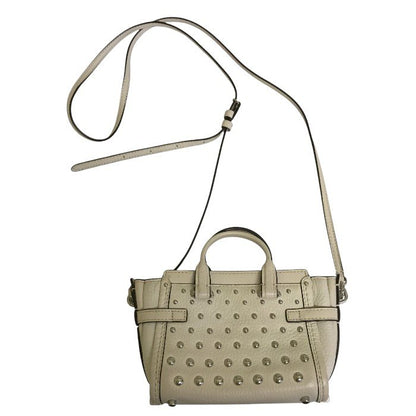 COACH コーチ スワッガー ショルダーバッグ レディース スタッズ レザー 2way ミニ ポーチ オフホワイト ベージュ 57138 鞄 小さい 小物入れ ブランド 中古 W1