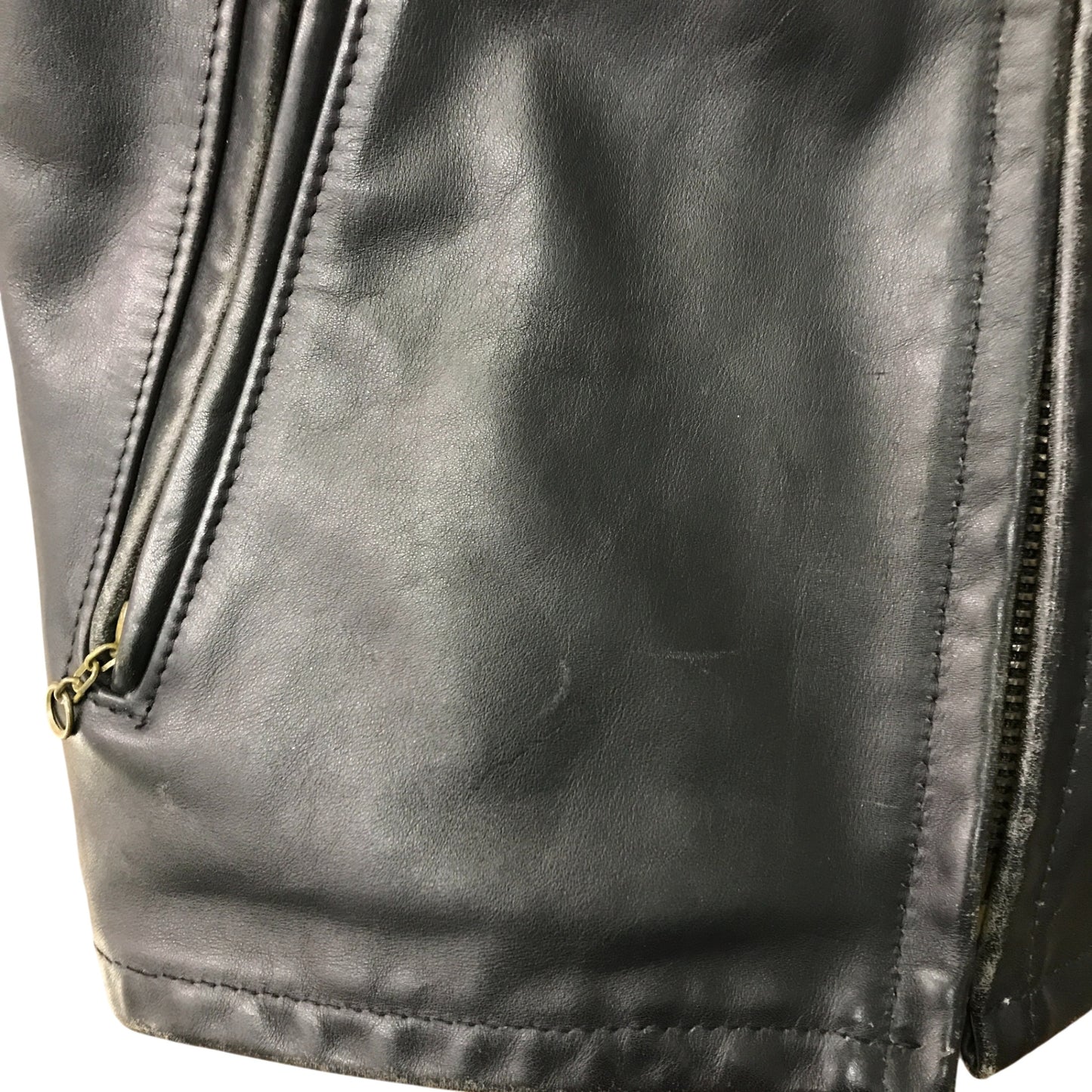 Schott ショット シングルライダースジャケット メンズ カウレザー ボアライナー付き 革ジャン USA製 ブラック 38サイズ AT101 中古 T1