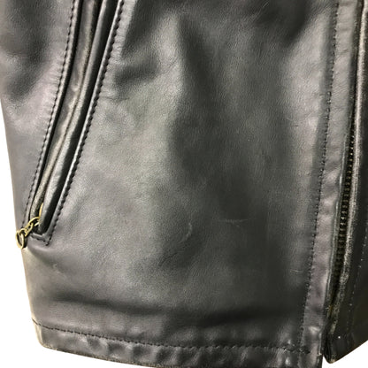 Schott ショット シングルライダースジャケット メンズ カウレザー ボアライナー付き 革ジャン USA製 ブラック 38サイズ AT101 中古 T1