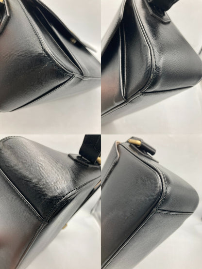 BURBERRY バーバリー ワンショルダーバッグ レディース レザー フォーマル ブラック 中古 D4