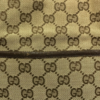 GUCCI グッチ GGキャンバス ハンドバッグ レディース キャンバス/レザー セミショルダー トート A4収納 カーキ/ブラウン 121023 中古 T1