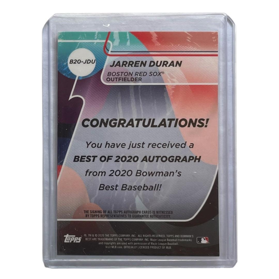 TOPPS MLBカード BOWMAN'S BEST JARREN DURAN BOSTON RED SOX /150 #B20-JDU 中古 IT2