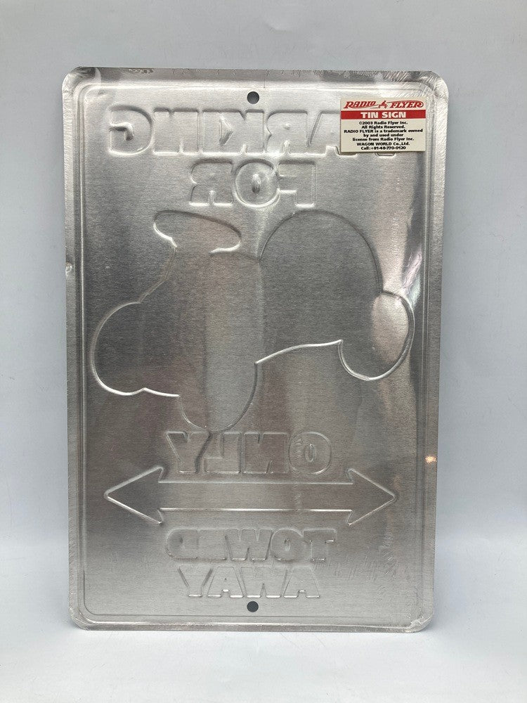 RADIO FLYER ラジオフライヤー TIN SIGN 看板 プレート ONLY TOWED AWAY 中古 D4
