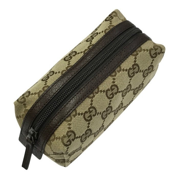 GUCCI グッチ GGキャンバス コスメポーチ レディース 化粧ポーチ 小物入れ ブラウン 29596 中古 T1