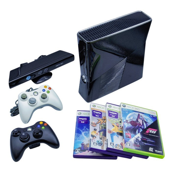 Microsoft Xbox360S本体(250GB) + Kinect＆ゲームソフト４本セット 中古 a1