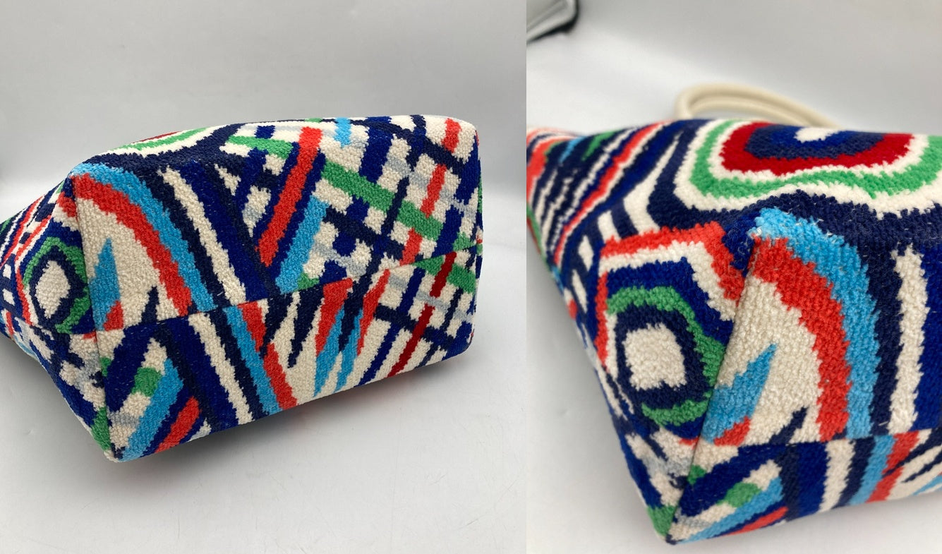 FEILER フェイラー 幾何学模様 トートバッグ 中古 D4