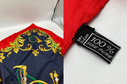 CELINE セリーヌ バッグ柄 スカーフ シルク100％ 中古 D4