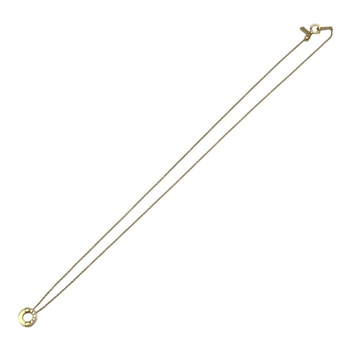 俄 NIWAKA K18/ダイヤモンド0.05ct ネックレス レディース ラウンド リング 750 イエローゴールド 45cm 中古 T1