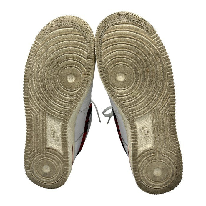 NIKE ナイキ エアフォース1 スニーカー メンズ ホワイト/レッドチェック 27cm DV0789 100 靴 シューズ かっこいい おしゃれ 中古 W1