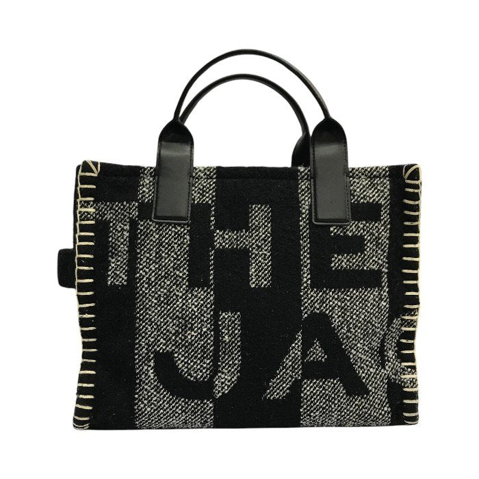 MARC JACOBS マークジェイコブス THE TOTE BAG SMALL トートバッグ レディース ブランケット ツイード ロゴ ブラック/ホワイト スモールサイズ M0016741 中古 T1