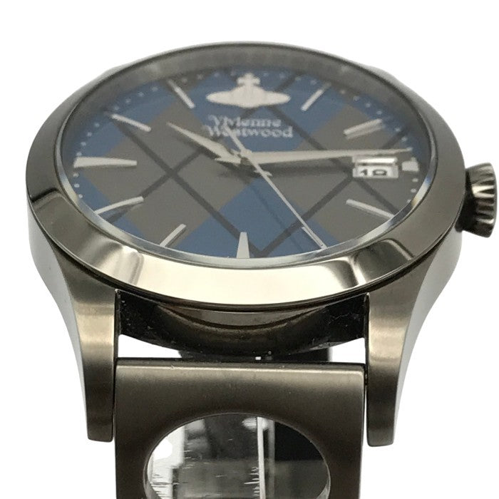 Vivienne Westwood ヴィヴィヴァンウエストウッド 腕時計 メンズ アナログ クォーツ デイト SS オーブ アーガイル グレー VW-24B9 中古 T1