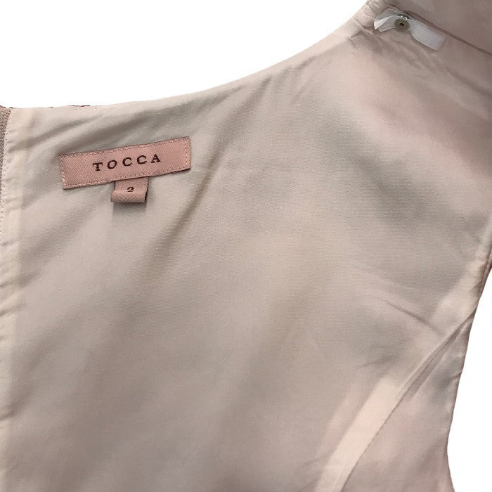 TOCCA トッカ ワンピース レディース 春夏 ノースリーブ 膝丈 花柄 総柄 ドレス 刺繍 ピンク 2サイズ OPTOBA0245 中古 T1