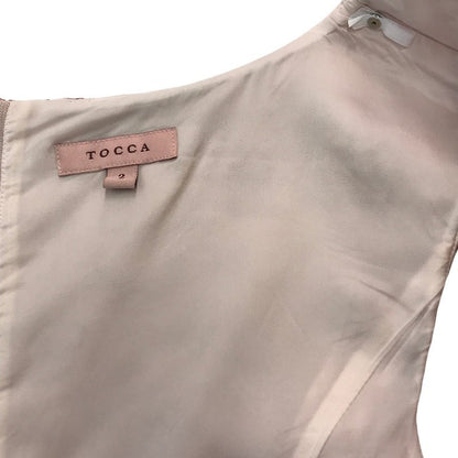 TOCCA トッカ ワンピース レディース 春夏 ノースリーブ 膝丈 花柄 総柄 ドレス 刺繍 ピンク 2サイズ OPTOBA0245 中古 T1