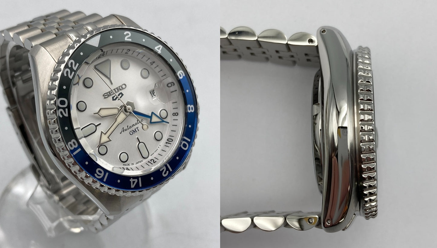 SEIKO セイコー 5スポーツ SKXシリーズ GMT オートマティック 腕時計 SBSC017 中古 D4