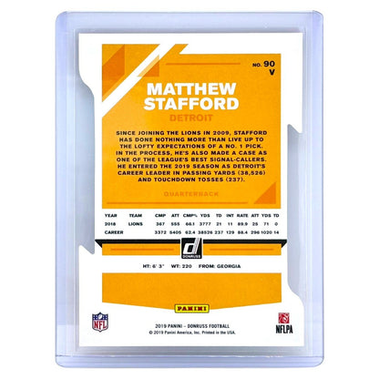 PANINI NFLカード DONRUSS PRESS PROOF DIE-CUT MATTHEW STAFFORD DETROIT LIONS /25 #90V 中古 IT1
