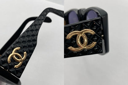 CHANEL シャネル サングラス レディース マトラッセ ココマーク ヴィンテージ フルリム  01450 94305 中古 D4