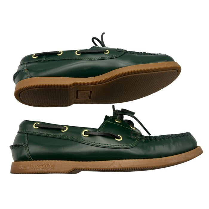 G.H.Bass&Co. ジーエイチバス BEAUTY＆YOUTH UNITED ARROWS ビューティーアンドユース ユナイテッドアローズ デッキシューズ US8(約26cm) グリーン 靴 シューズ メンズ レザー コラボ 中古 W４