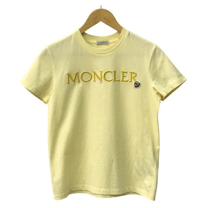 MONCLER モンクレール Tシャツ レディース 半袖 コットン ロゴ 刺繍 ワッペン イエロー XSサイズ J10938C00006 中古 T1