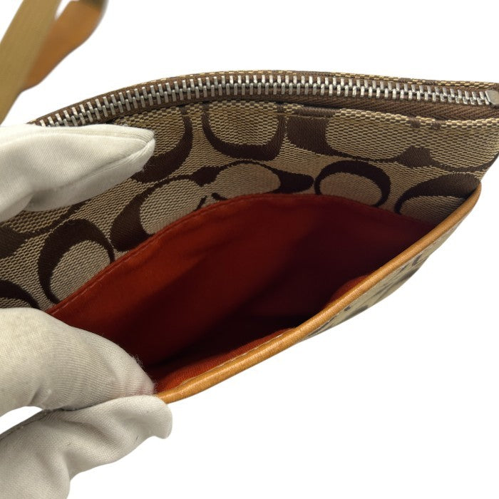 COACH コーチ シグネチャー ショルダーバッグ 鞄 ブランド ミニ コンパクト 小さめ レディース 中古 W４